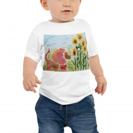 Lion with Sunflowers Baby Jersey Short Sleeve Tee
