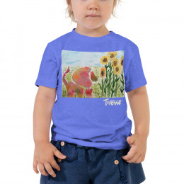 Lion with Sunflowers Toddler Short Sleeve Tee