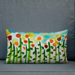 Flowers by the Side of the Road Premium Pillow