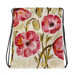 Soft Poppies Drawstring bag