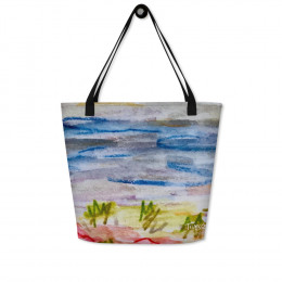 Rolling in Roses Large Beach Bag with Inside Pocket