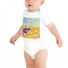 Sheep in the Pumpkin Patch Baby short sleeve one piece