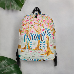 Cherry Blossom Zebra Minimalist Backpack