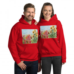 Lion with Sunflowers Unisex Hoodie