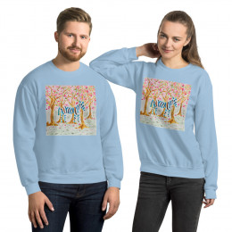 Zebra in the Cherry Blossoms Unisex Sweatshirt