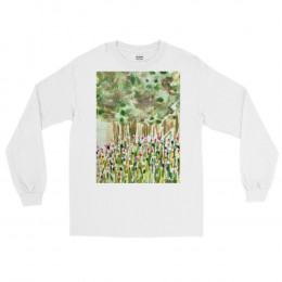 Walking in Flowers Unisex Long Sleeve Shirt