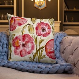 Soft Poppies Premium Pillow