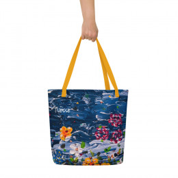 Conifer Mountain Large Beach Bag with Inside Pocket